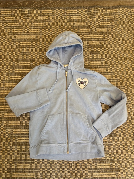 Roller Rabbit Other - Girls Roller Rabbit Light Blue Kids Zip Hoodie with Heart Patch